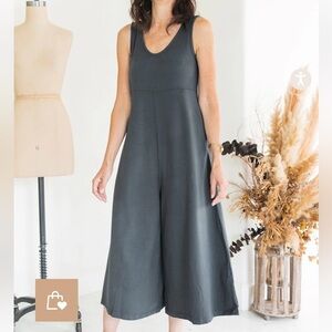 MIEN STUDIOS Zinc Gray Organic Cotton Lakeside Wide-Leg Jumpsuit Size M